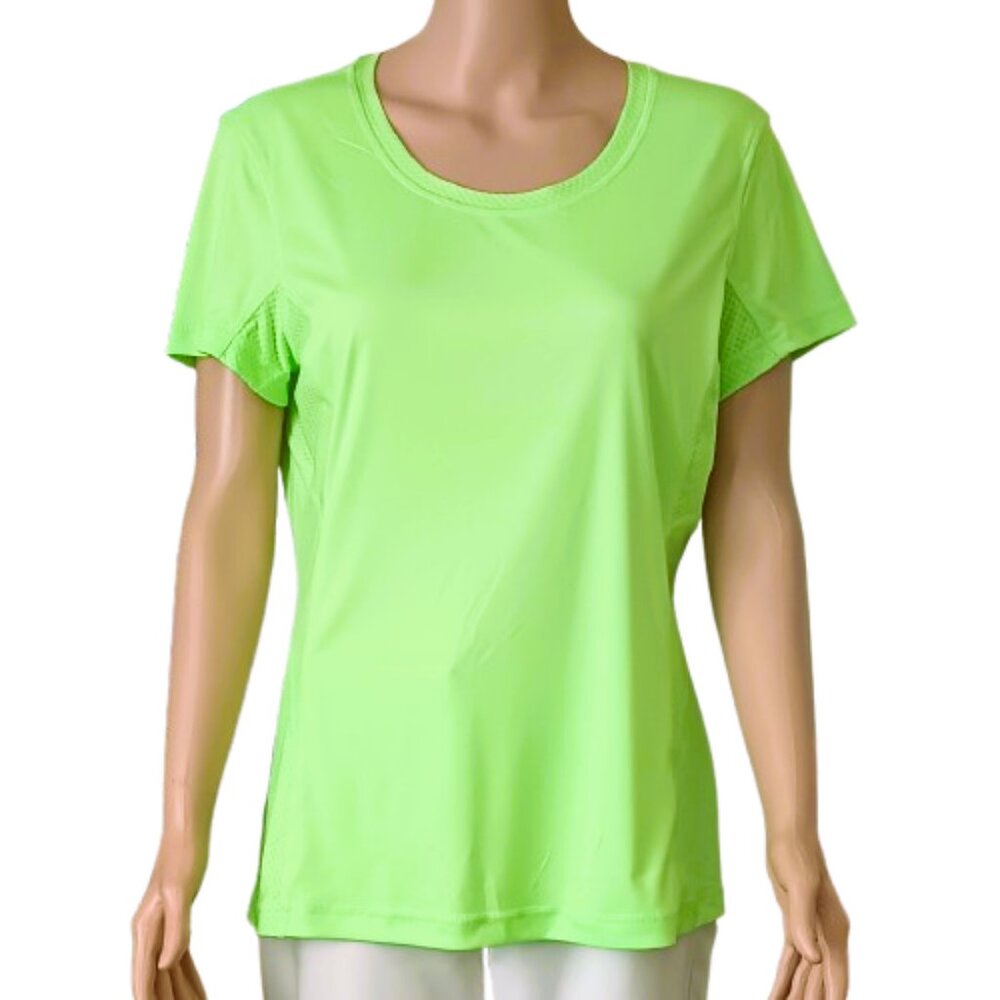 Tek Gear Dry Tek Tee L Women's Lime Green Performance Stretch Top